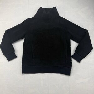 Lukka Lux Sherpa Hoodie Womens Size S Black Long Sleeve Front Pockets Cozy Warm